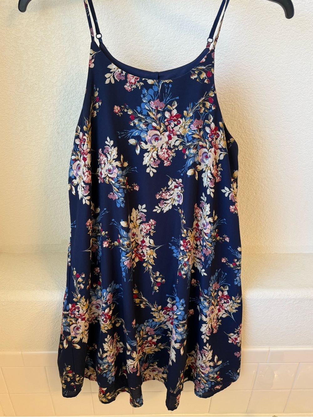 Blue Rain Navy Floral Spaghetti-Strap womens Dress